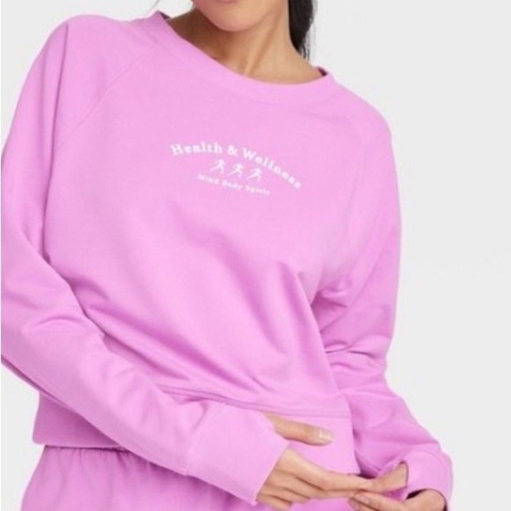 All in Motion Health‎ & Wellness Sweatshirt Crewneck Pink Size Large